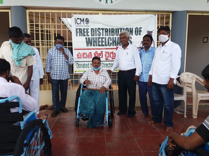 HOTHS Distributed 15 wheel chairs for the physically Challenged persons with the support of Indian Christian Mission Hyderabad on 12th November 2020 at HOTHS Balakeerthi Nilayam at Singripalli Rev.Fr .Arokiadoss from Holysprit Church Fr.Philip from ICM HOTHS Secretary and the project director Mr.Venkateswarlu participated the programme and distributed the wheel chairs to the beneficiaries .The main Objectives of the distribution of the wheel chairs is one of the most commonly used assistive devices to promote mobility and enhance quality of life for the people who have difficulties in walking eg.person with spinal cord injuries resulting in quadriplegia or paraplegia muscular dystrophy etc.wheel chair mobility opens opportunities for wheelchair users to study ,work ,engage in social activities and access services such as health care .In addition to providing mobility an appropriate wheelchairs benefits the physical health and quality of life of the users by helping in reducing common problems such as pressure sores progression of deformities and improves respiration and digestion. To ensure effective mobility wheelchair users need a wheelchair which fits them correctly and meets their specific needs
